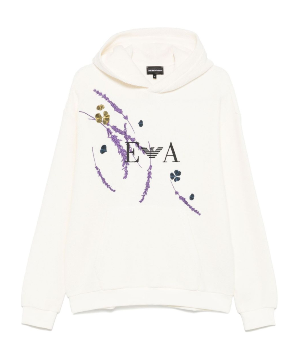 Emporio Armani Asv Jersey Hooded Sweatshirt With Floral Print And Embroidery