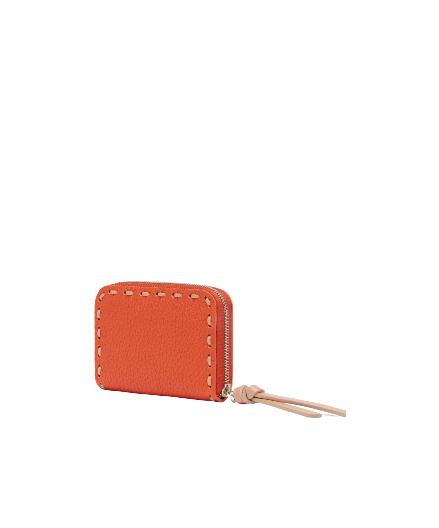 Fendi Zippered Peekaboo Mini Wallet In Orange