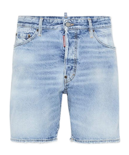 Dsquared2 Light Diagonale Wash Marine Shorts In Blue