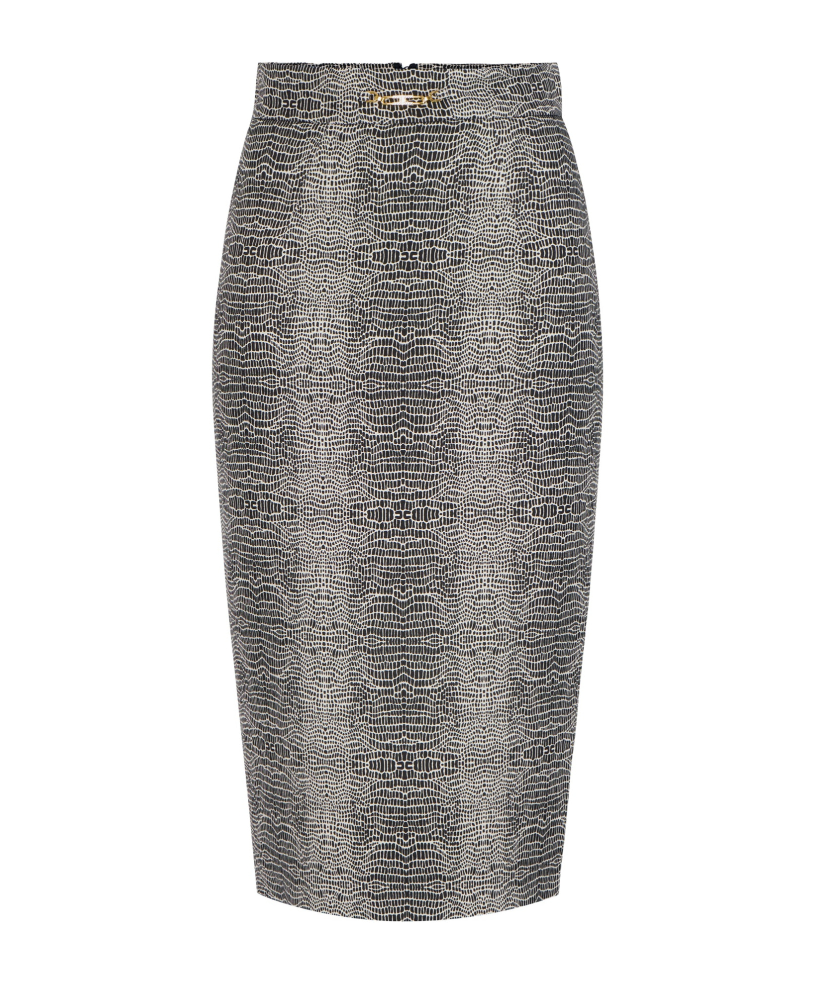 Elisabetta Franchi Skirt In Viscose Fabric With Python Print In Gray