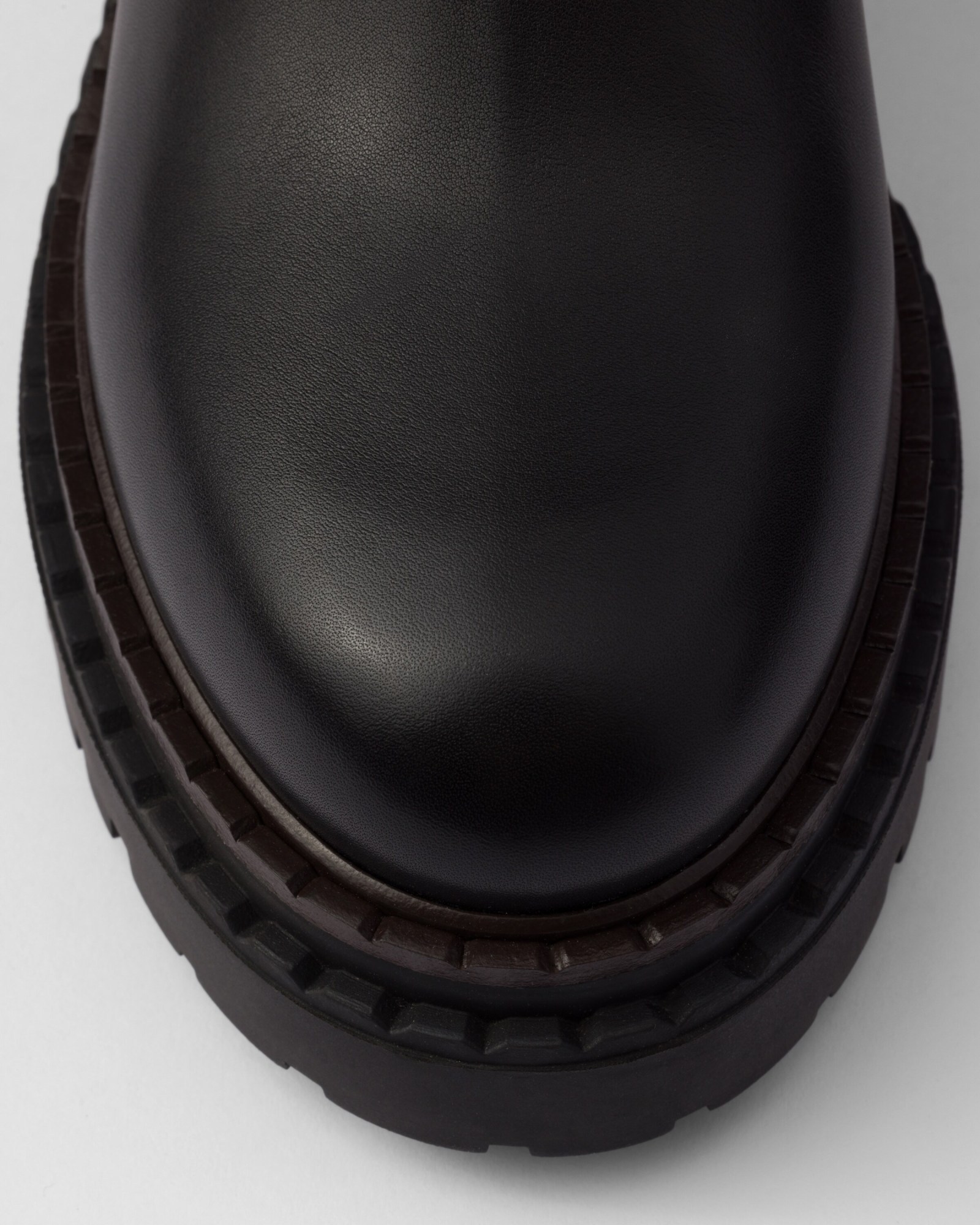 Prada Logo Details Chelsea Boots In Black