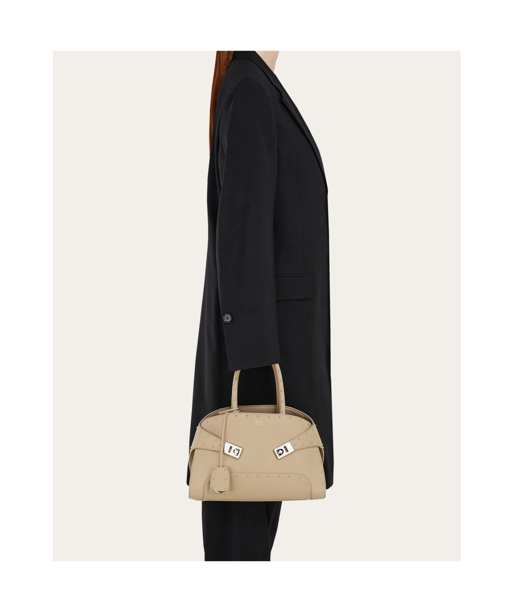 Ferragamo Large Hug Tote With Spike Embellished