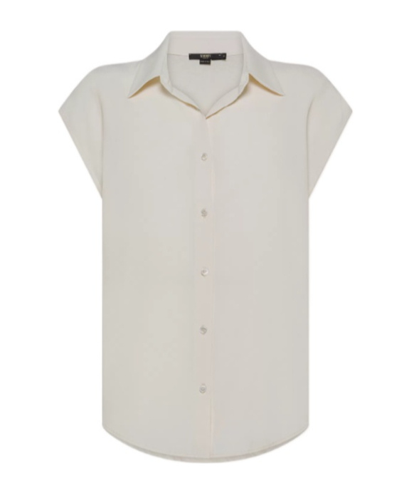 Seventy Sleeveless Shirt In Jersey And Silk-blend Crêpe In White