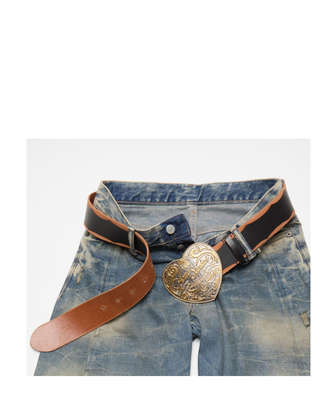 Acne Studios Heart-buckle Leather Belt In Brown