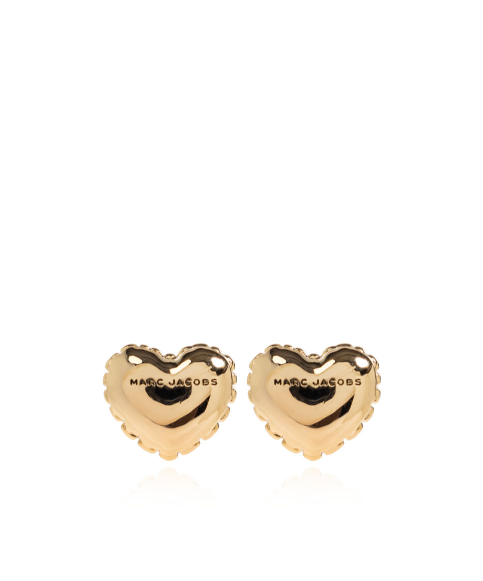 Marc Jacobs Logo Earrings In Yellow