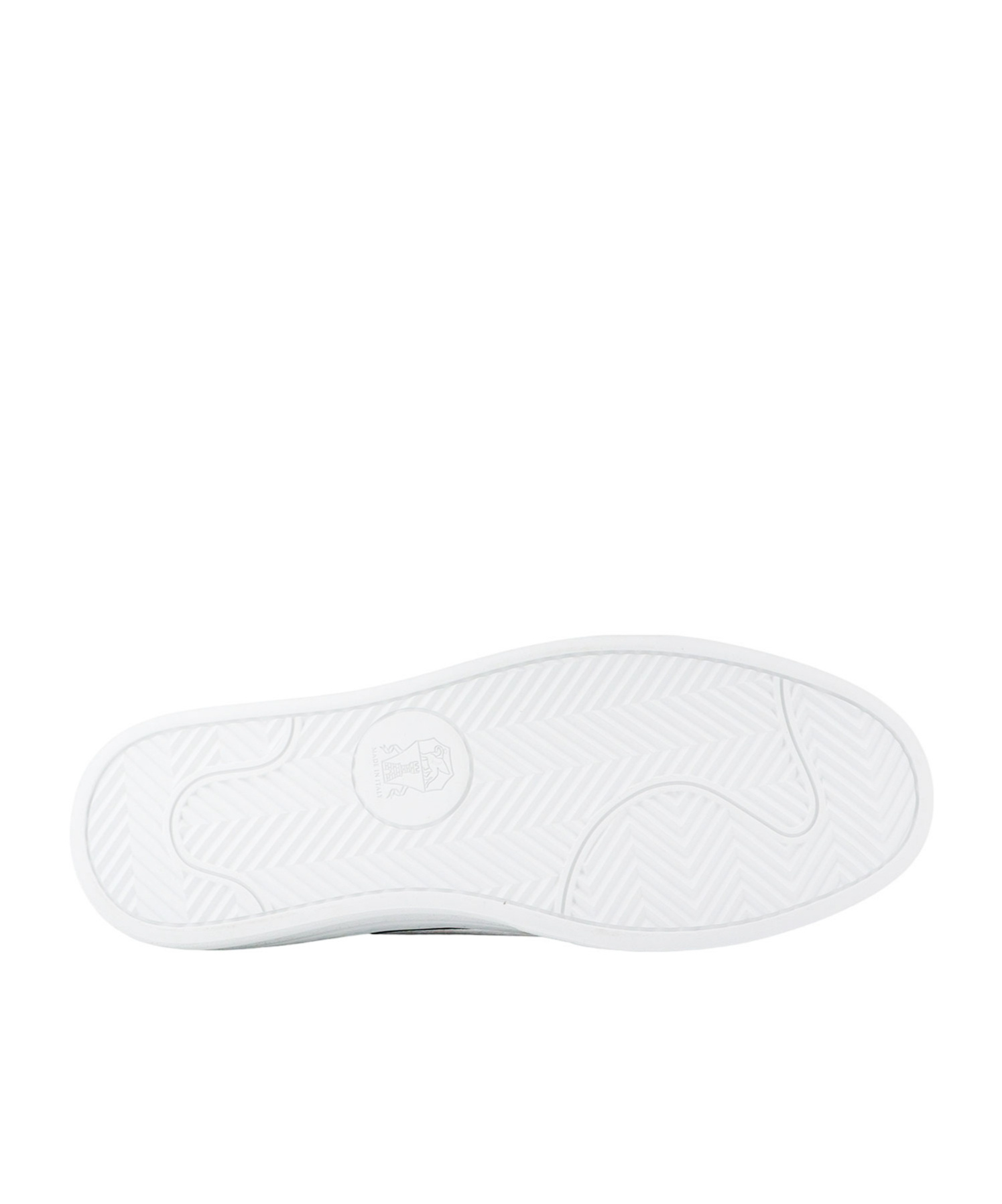 Brunello Cucinelli Virgin Wool And Metallic Leather Sneakers In White