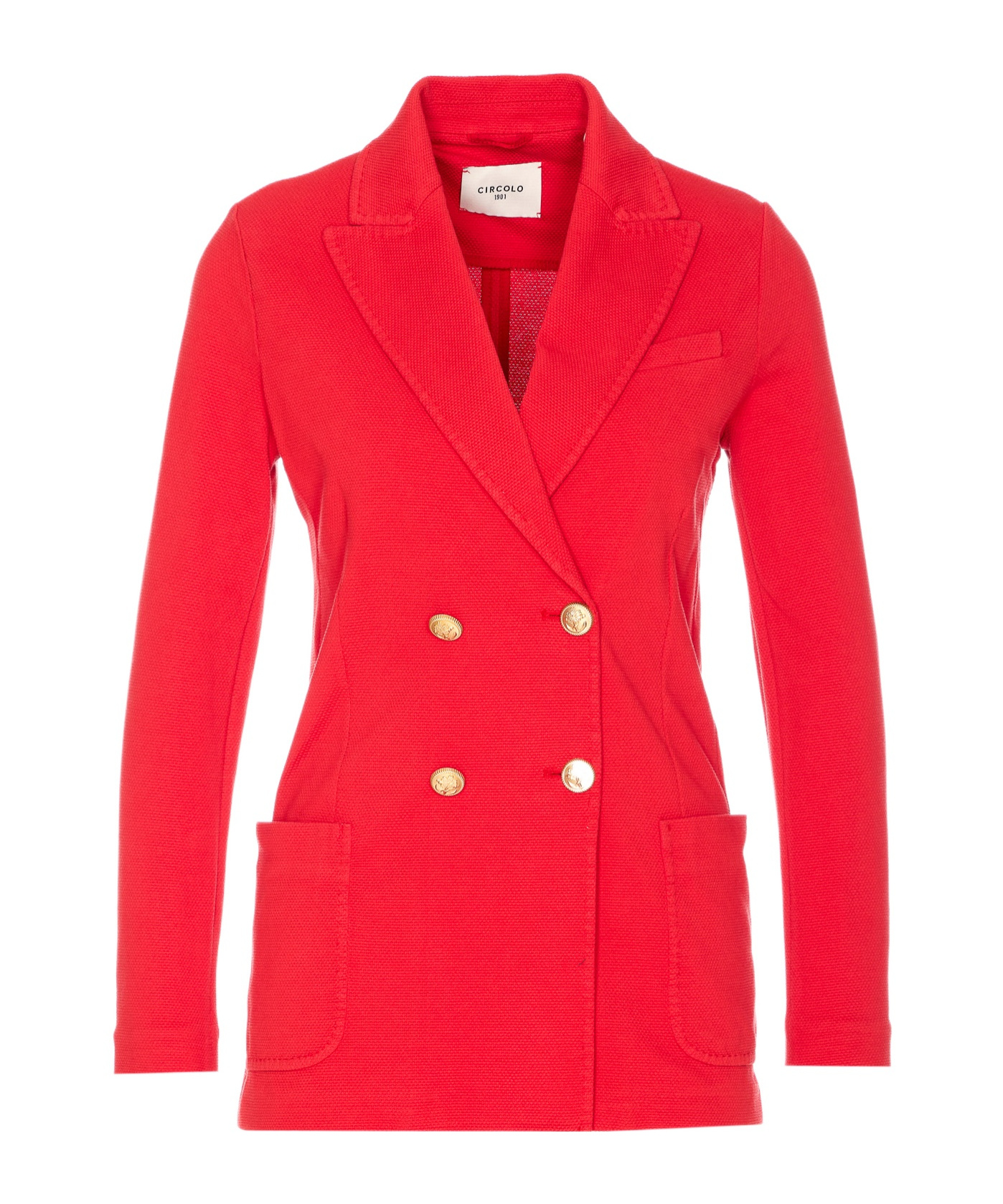 Circolo 1901 Double-breasted Jacket Gold Buttons In Red
