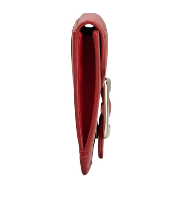 Roger Vivier Belle Vivier Credit Card Holder In Red