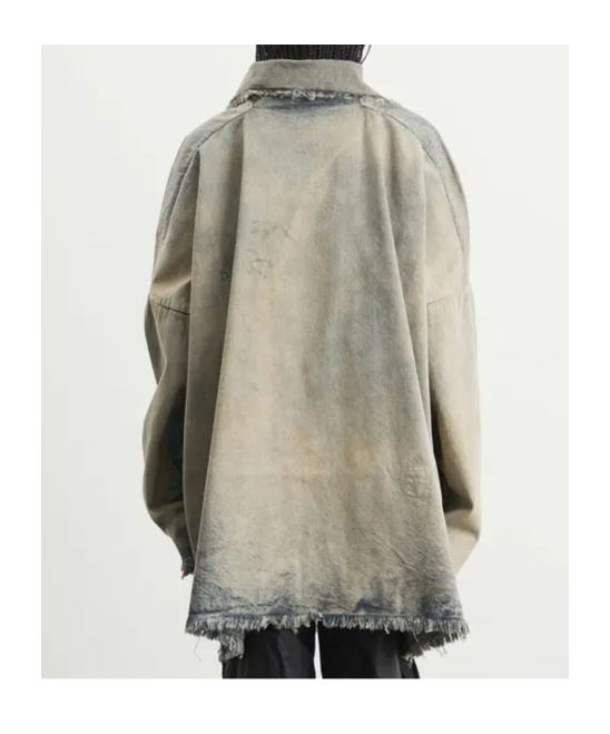 Rick Owens Drkshdw Frayed Denim T-shirt In Multi