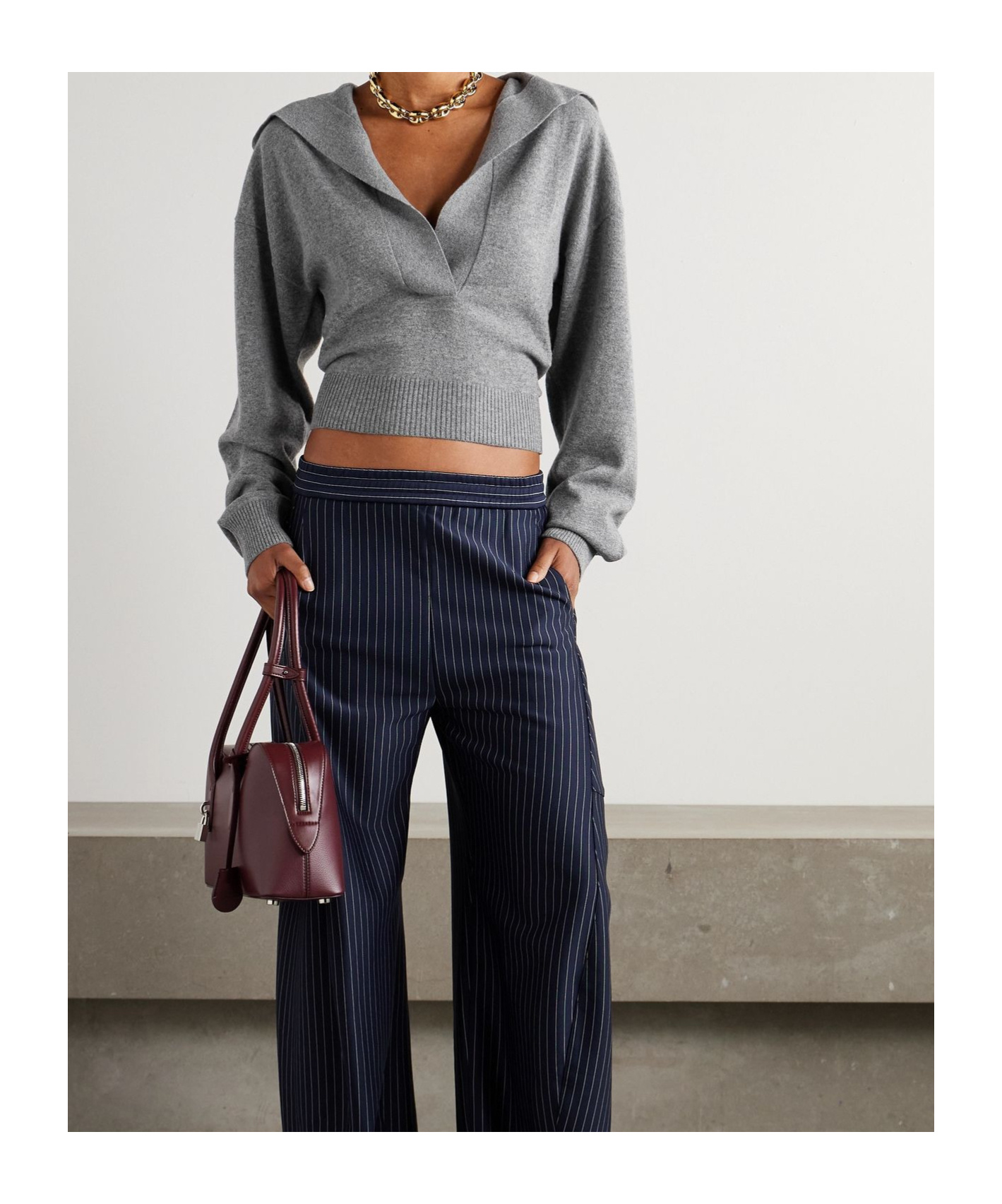 Stella Mccartney Long-sleeved Hooded Sweatshirt In Gray