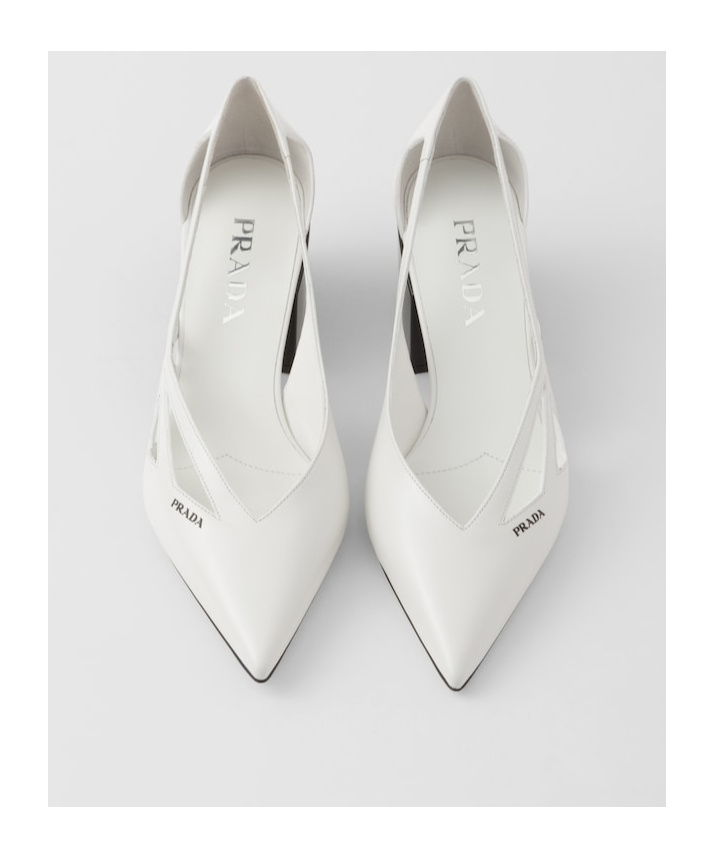 Prada 55 Leather Pumps Women In White
