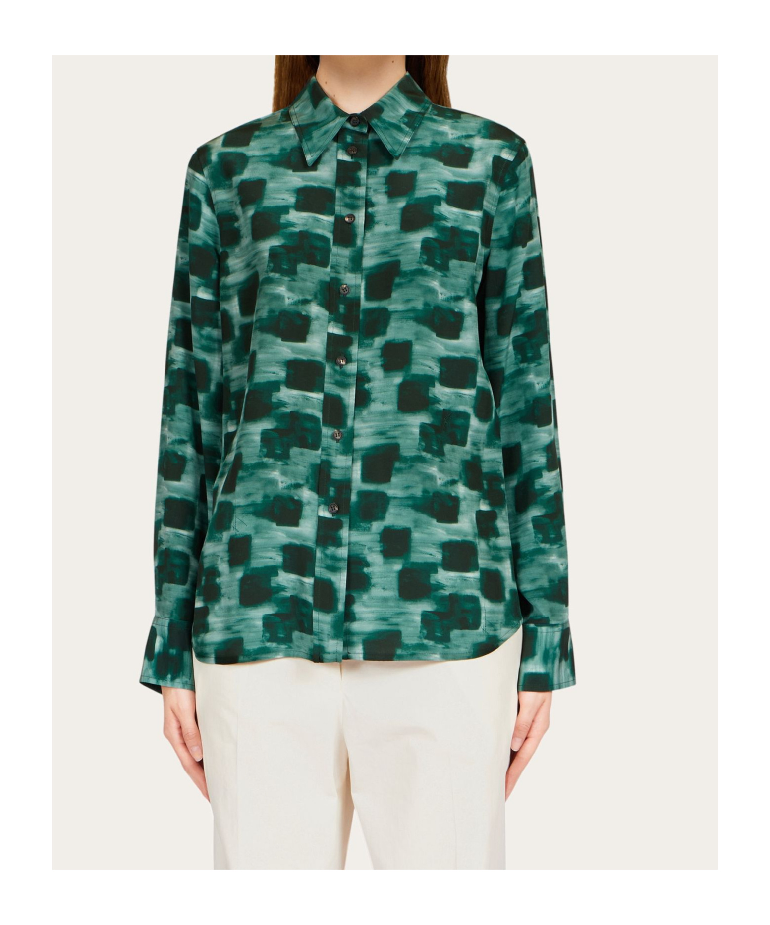 Ferragamo Graphic Print Button-up Shirt In Green