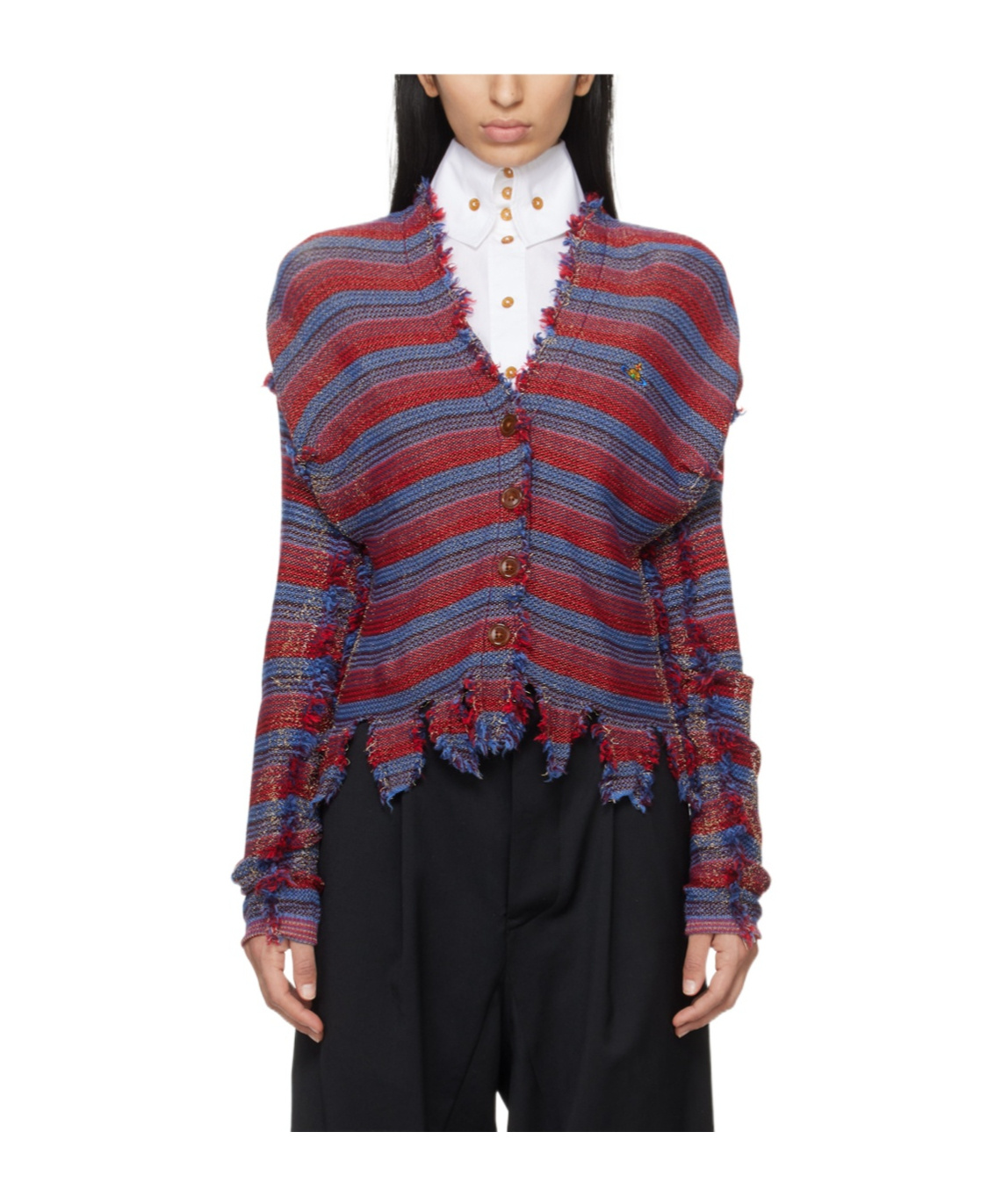 Vivienne Westwood Wool Fringed Casual Jacket In Black