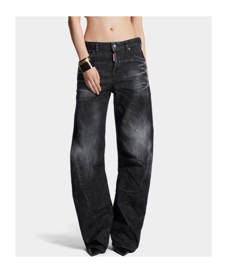 Dsquared2 Washed Tapered Jeans In Black