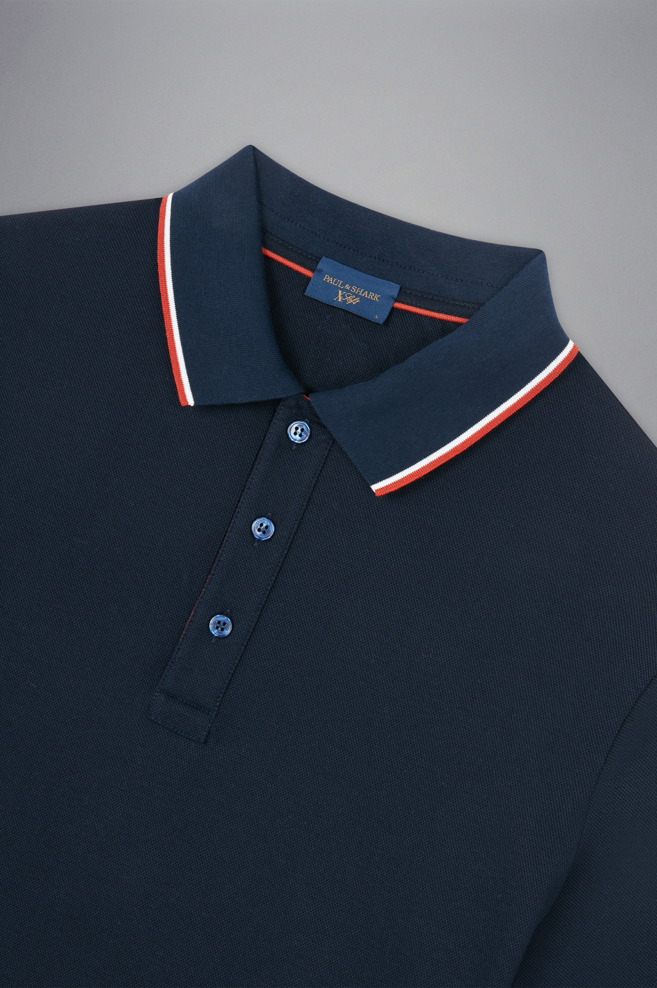 Paul & Shark Cotton Tencel Bead Polo Shirt In Black