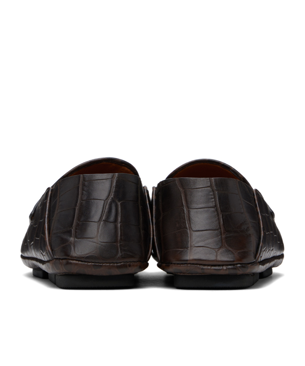 Dolce & Gabbana Crocodile Embossed Loafers In Black