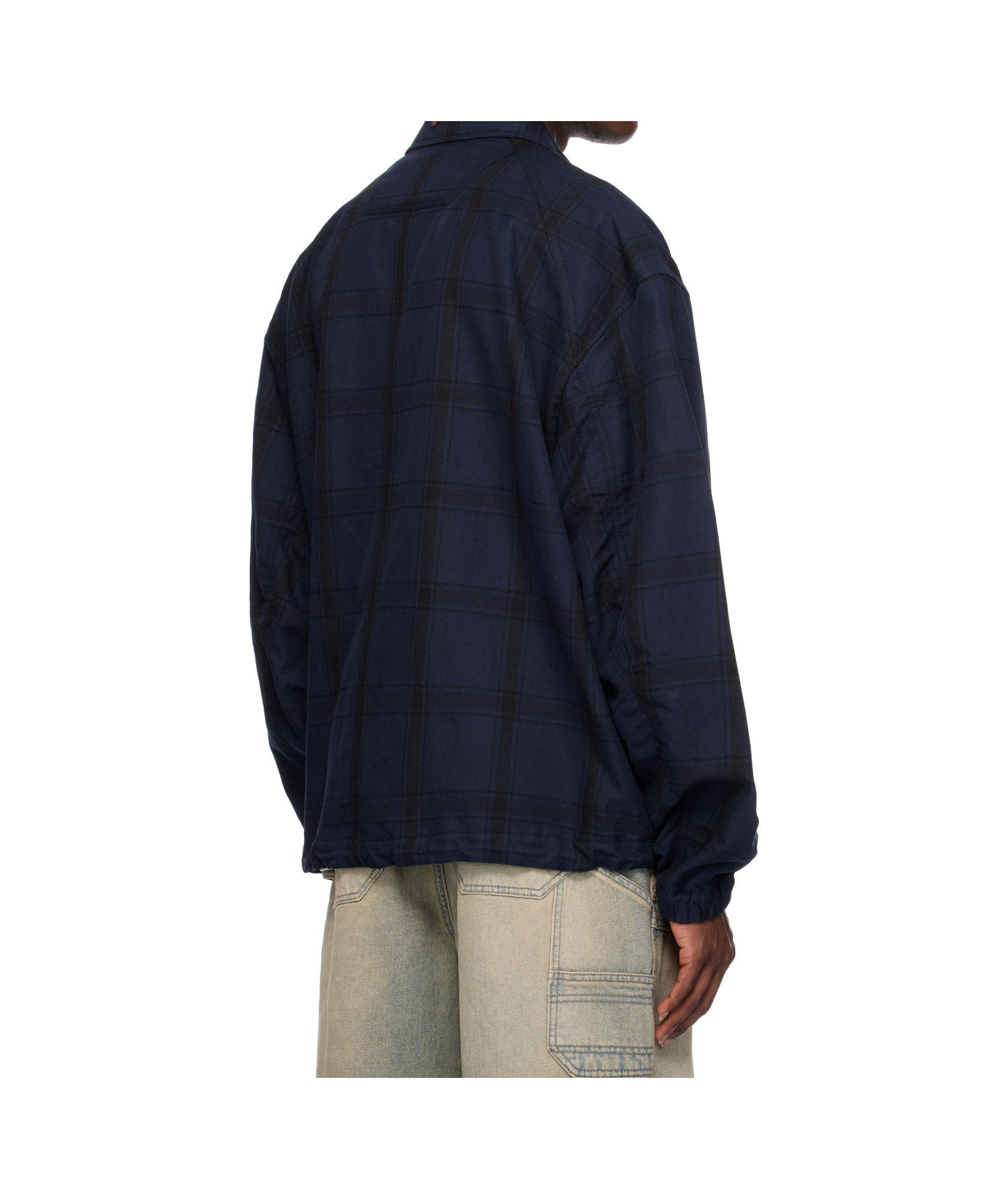 Juunj Core Check Overshirt In Black