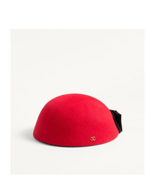 Valentino Vlogo Signature Rabbit Fur And Ribbon Bow Hat