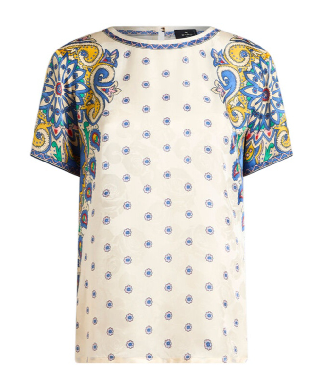 Etro All-over Print T-shirt In White