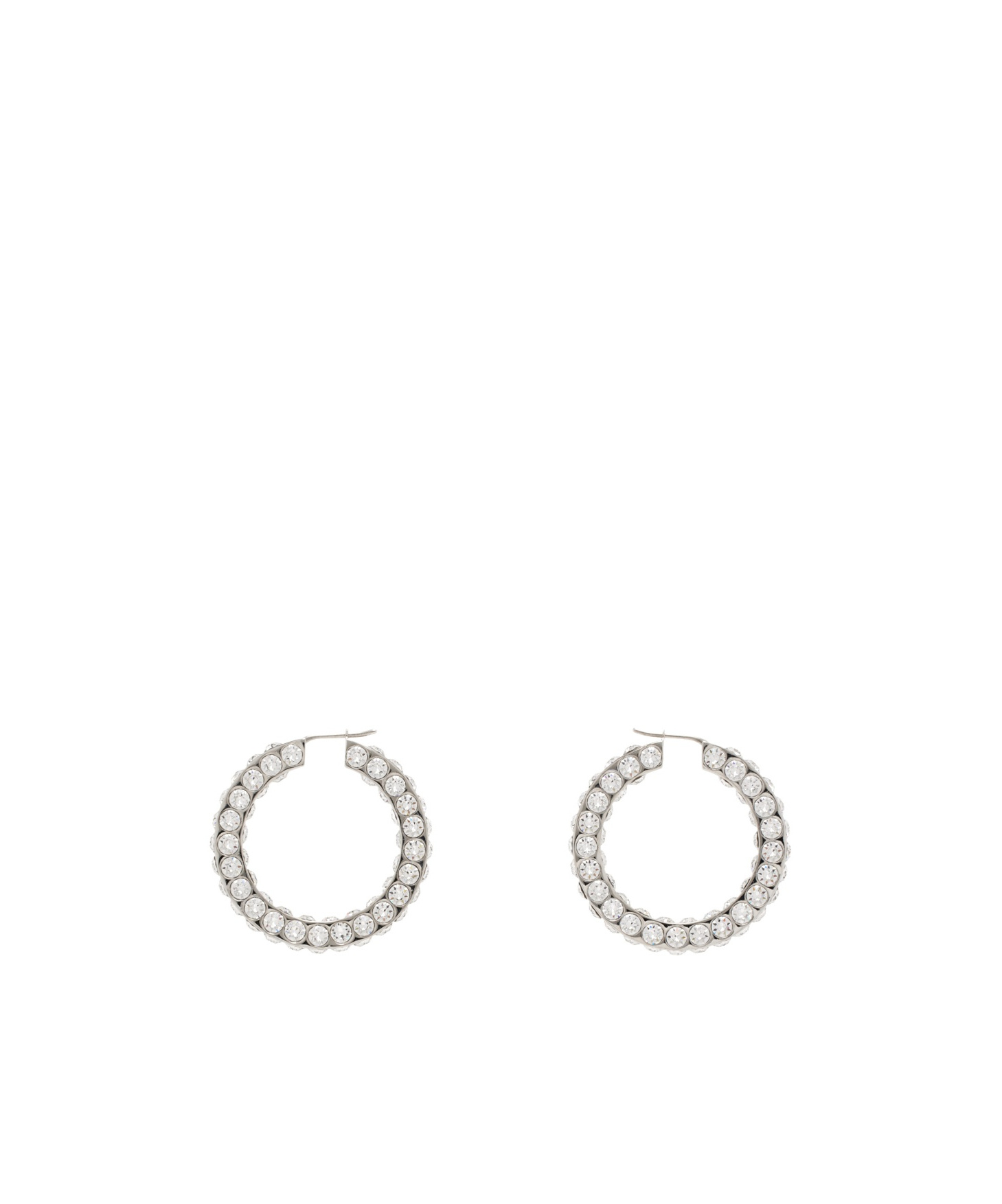 Amina Muaddi Embellished Metal Big Jaheel Earrings In White