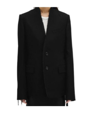 Ann Demeulemeester Long-sleeved Suit Coat In Black