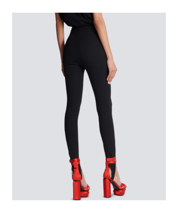 Balmain Black Leggings With Stirrups In Black