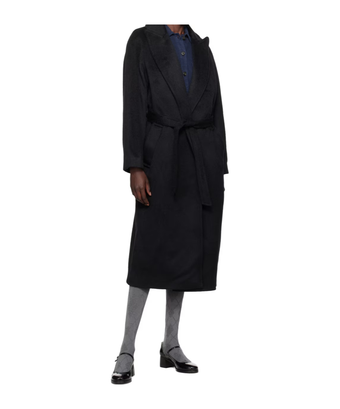 Apc Floriane Long-sleeved Coat In Black