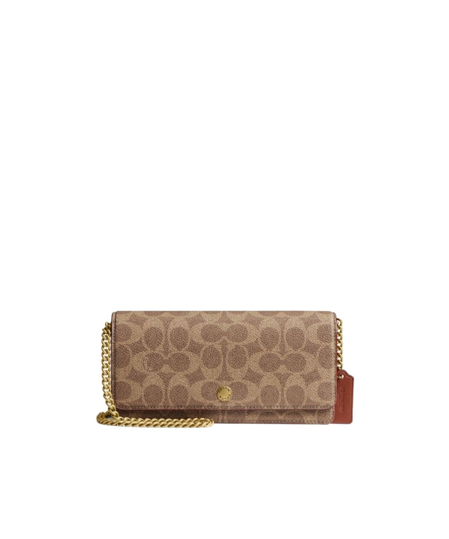 COACH ESSENTIAL LONG WALLET ON A CHAIN IN SIGNATURE CANVAS