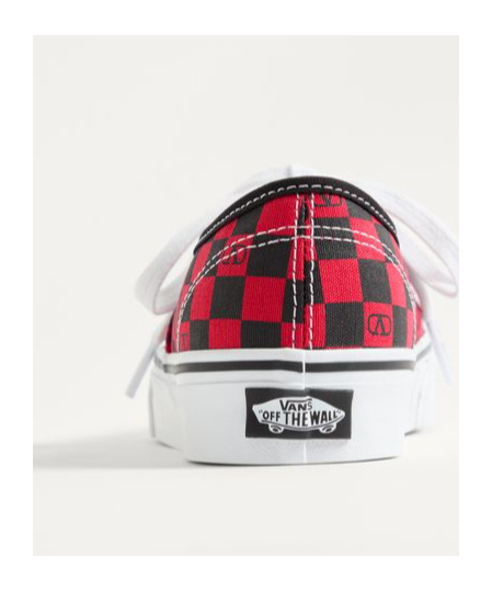 Valentino Garavani And Vans Low-top Trainer In Fabric With Vlogo Checkerboard Print In White