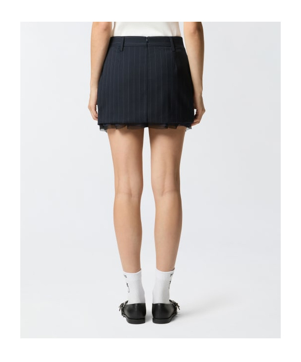 Pinko Hamburger Pinstripe-detail Mini Skirt In Blue