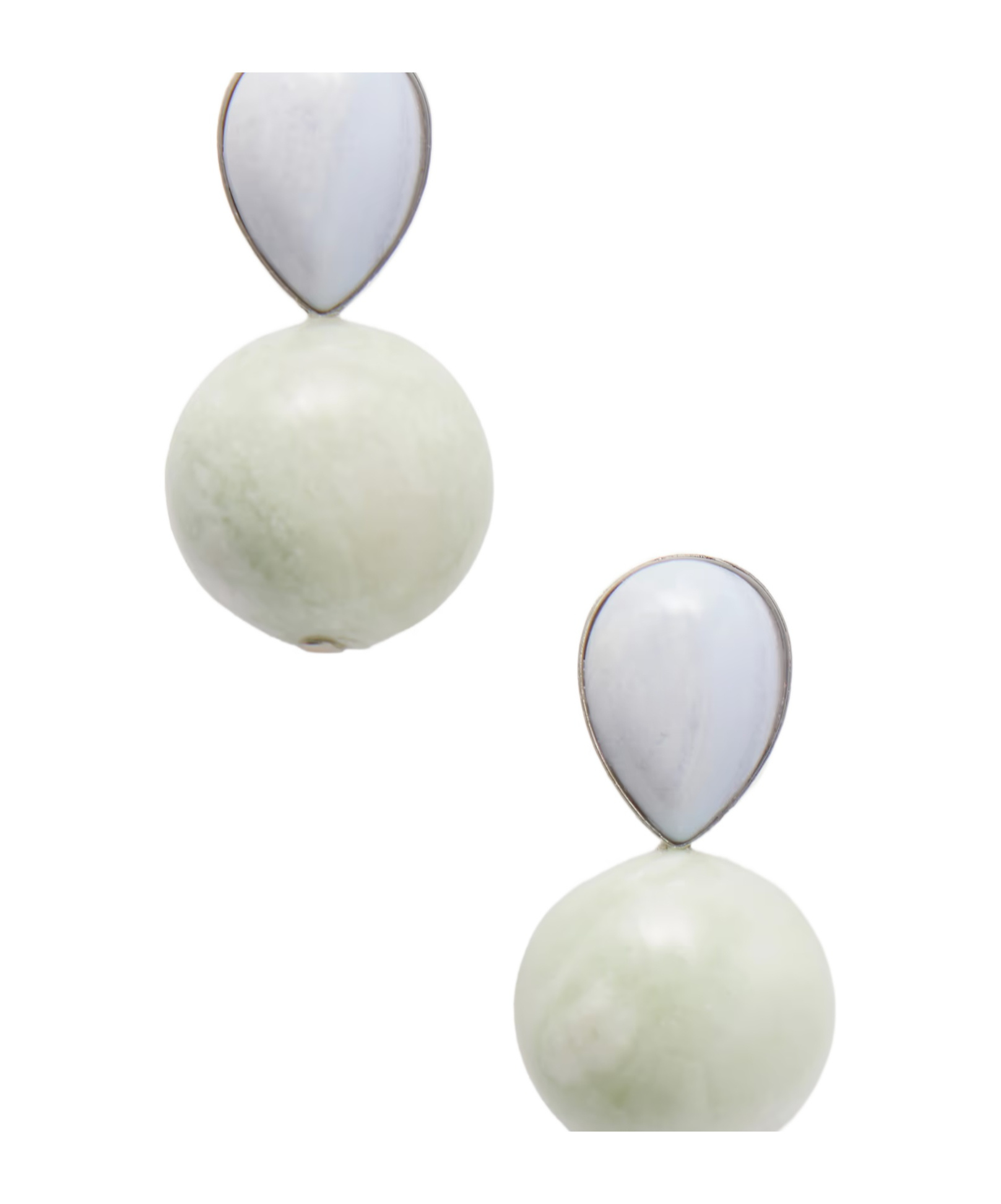 Jennifer Behr Fresh Green Teardrop Earrings In White