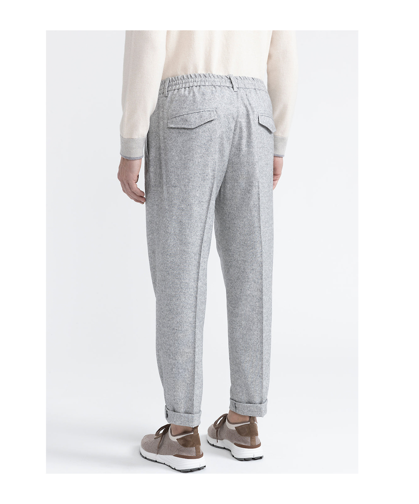 Peserico Elastic Waist Casual Pants In Gray