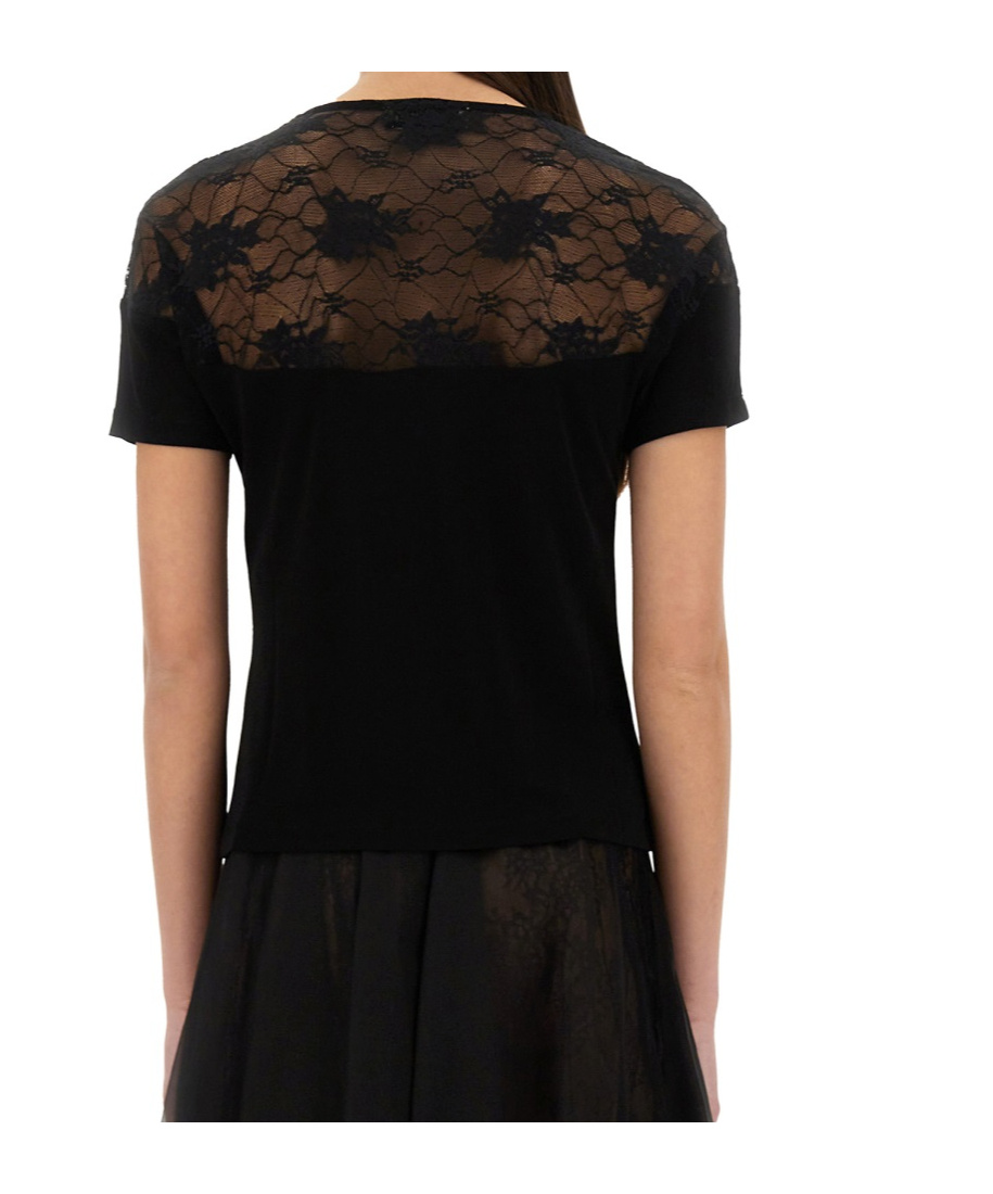 Nina Ricci Top With Lace Insert In Black