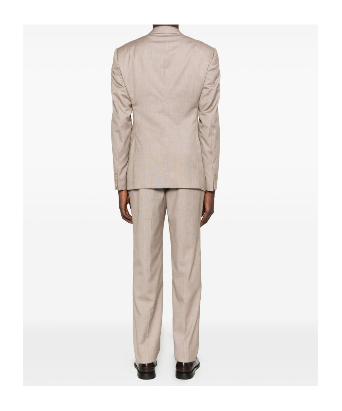 Emporio Armani Tailored Single-breasted Suit Featuring Pockets In Neutral