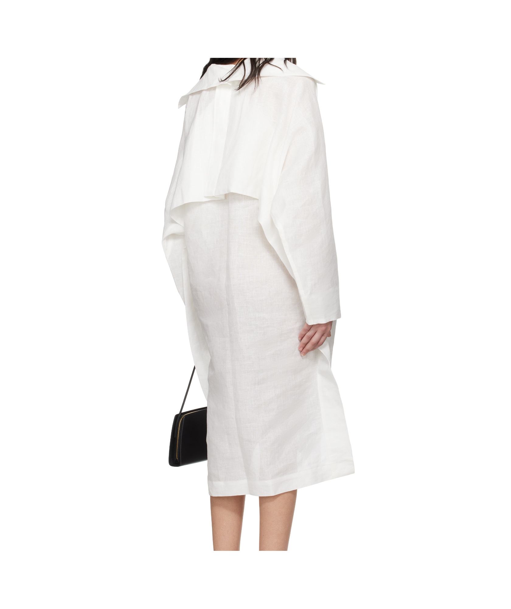 Shop Issey Miyake V-neck Midi Dress In White