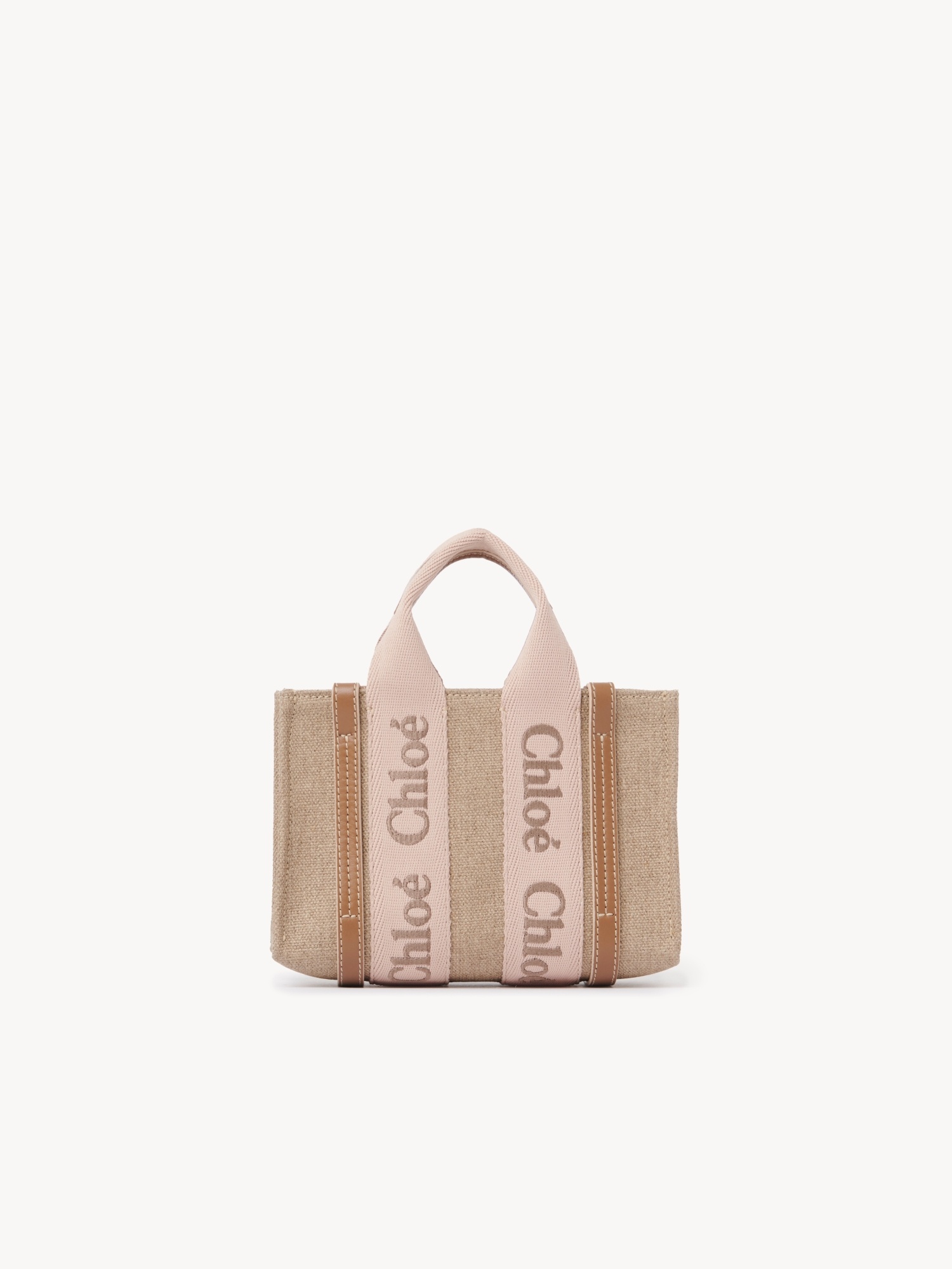 Chloé Logo Mini Shoulder Bag In Nude