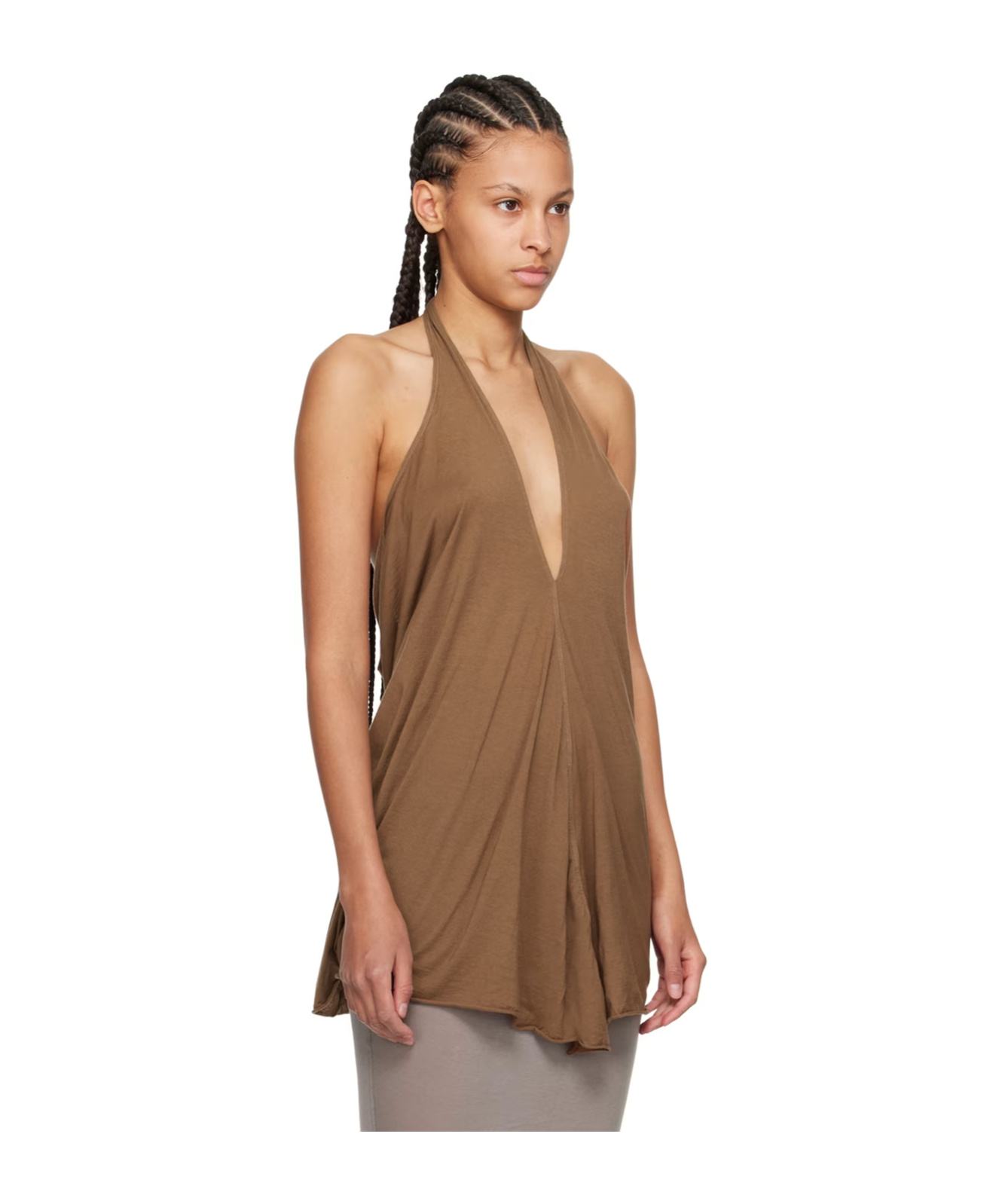 Rick Owens Drkshdw Neck-hanging V-neck Sling In Brown