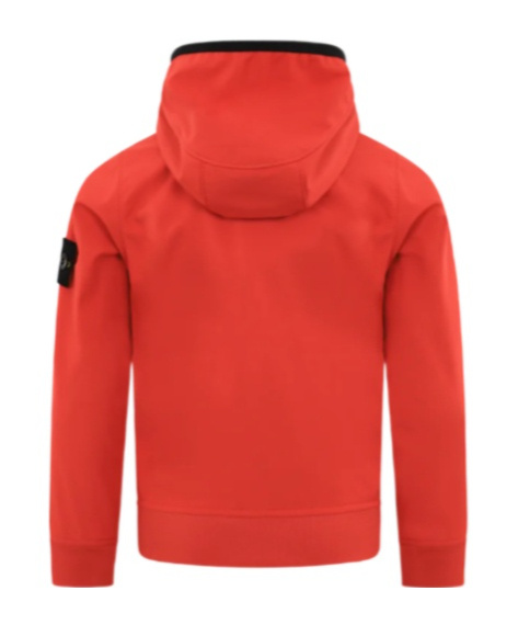 Stone Island Logo Hooded Jacket In Red