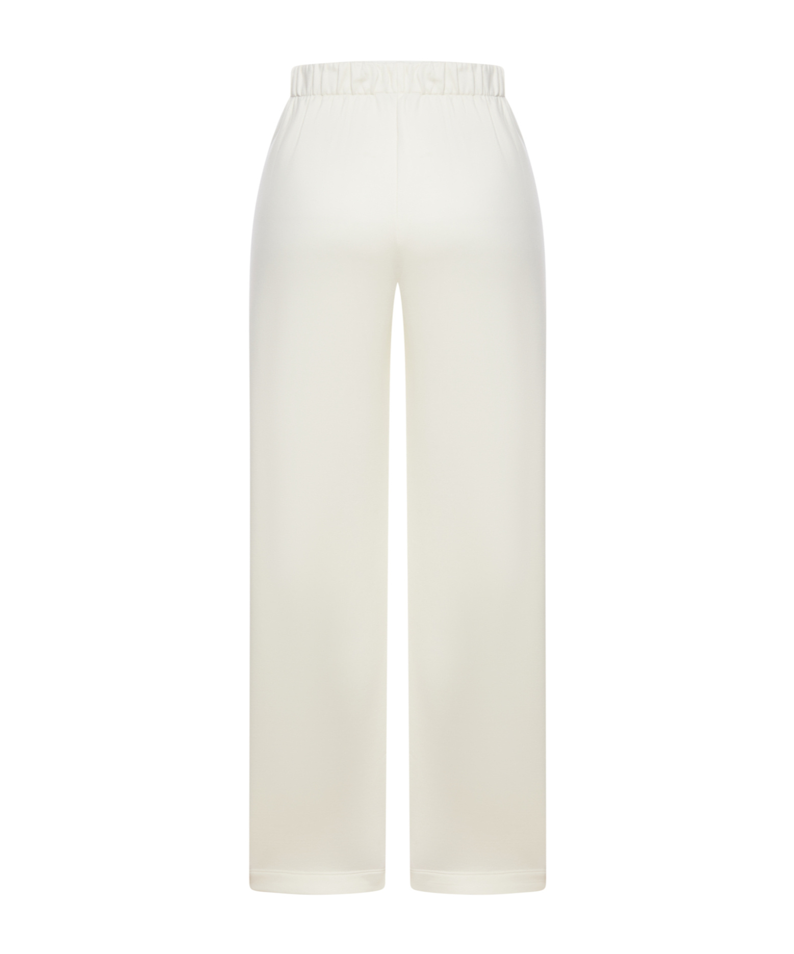 Max Mara Elastic-waistband Silk-cotton Trousers In White