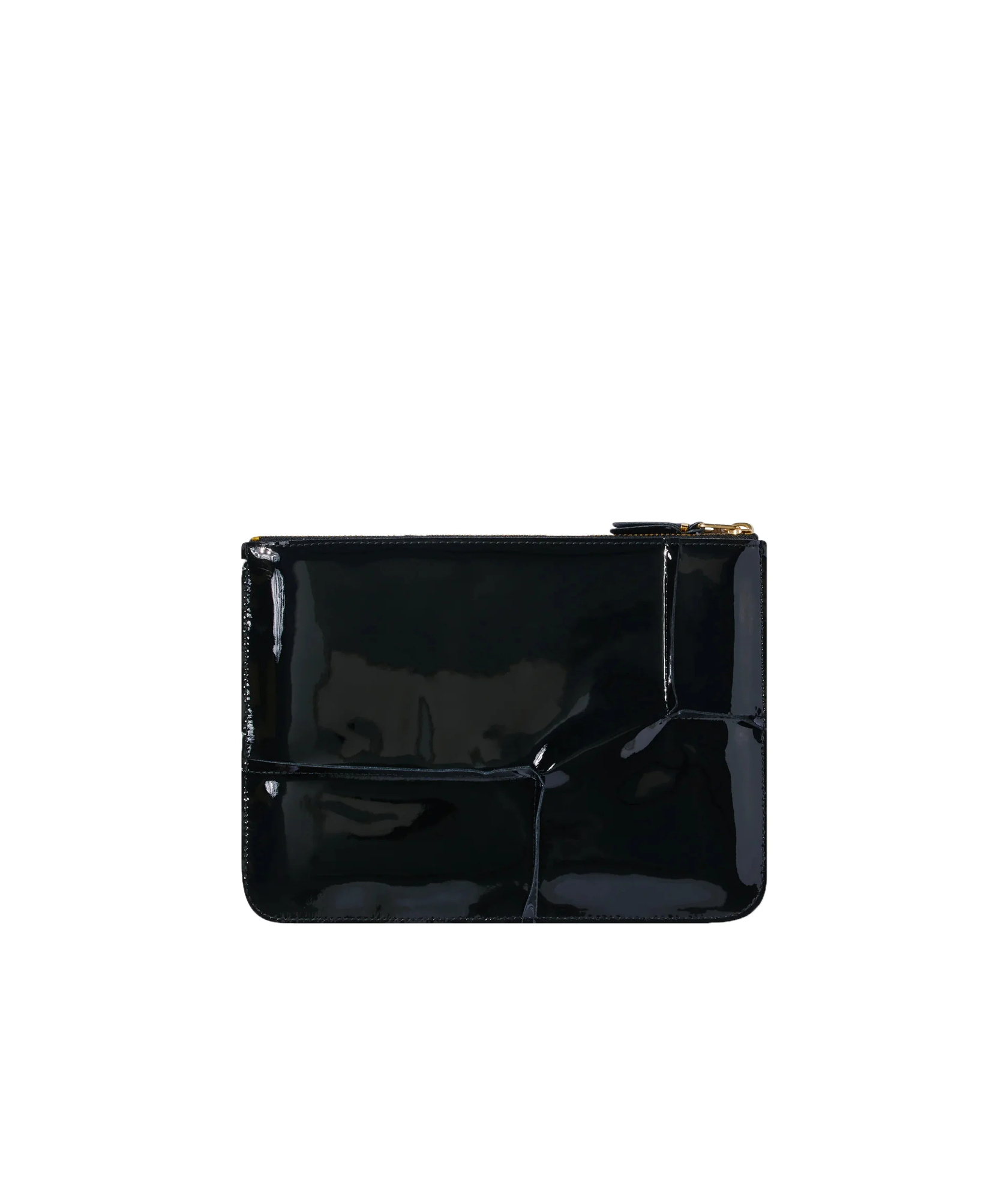 Comme Des Garçons Wallet Cdg Reversed Hem Serie Zipped Pouch In Black