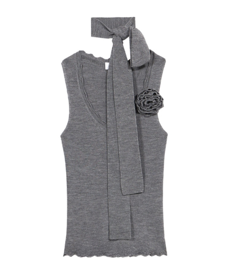 Blumarine Sleeveless Vest In Gray