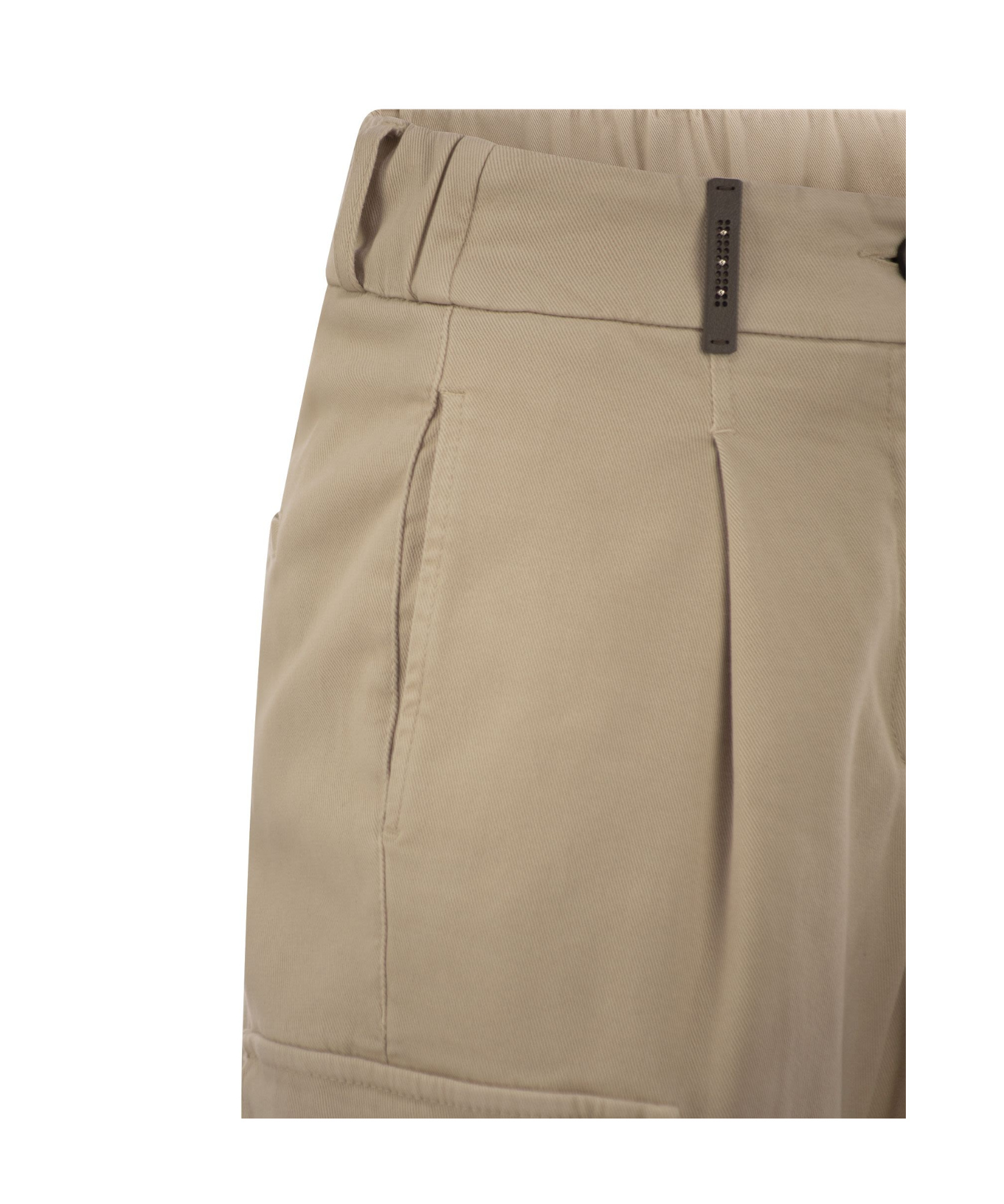 Shop Peserico Cargo Carrot Trousers In Cotton Gabardine In Nude