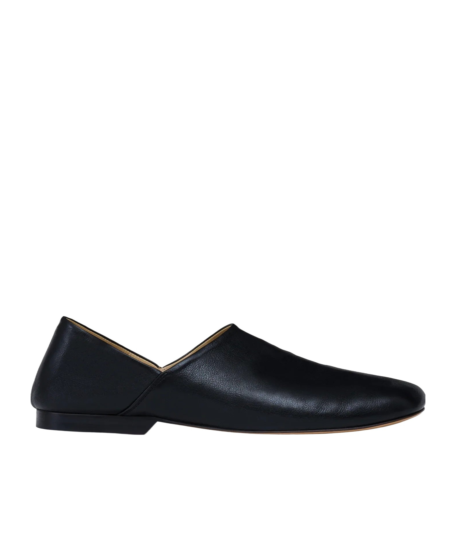 Lemaire Folding-heel Leather Slippers In Black