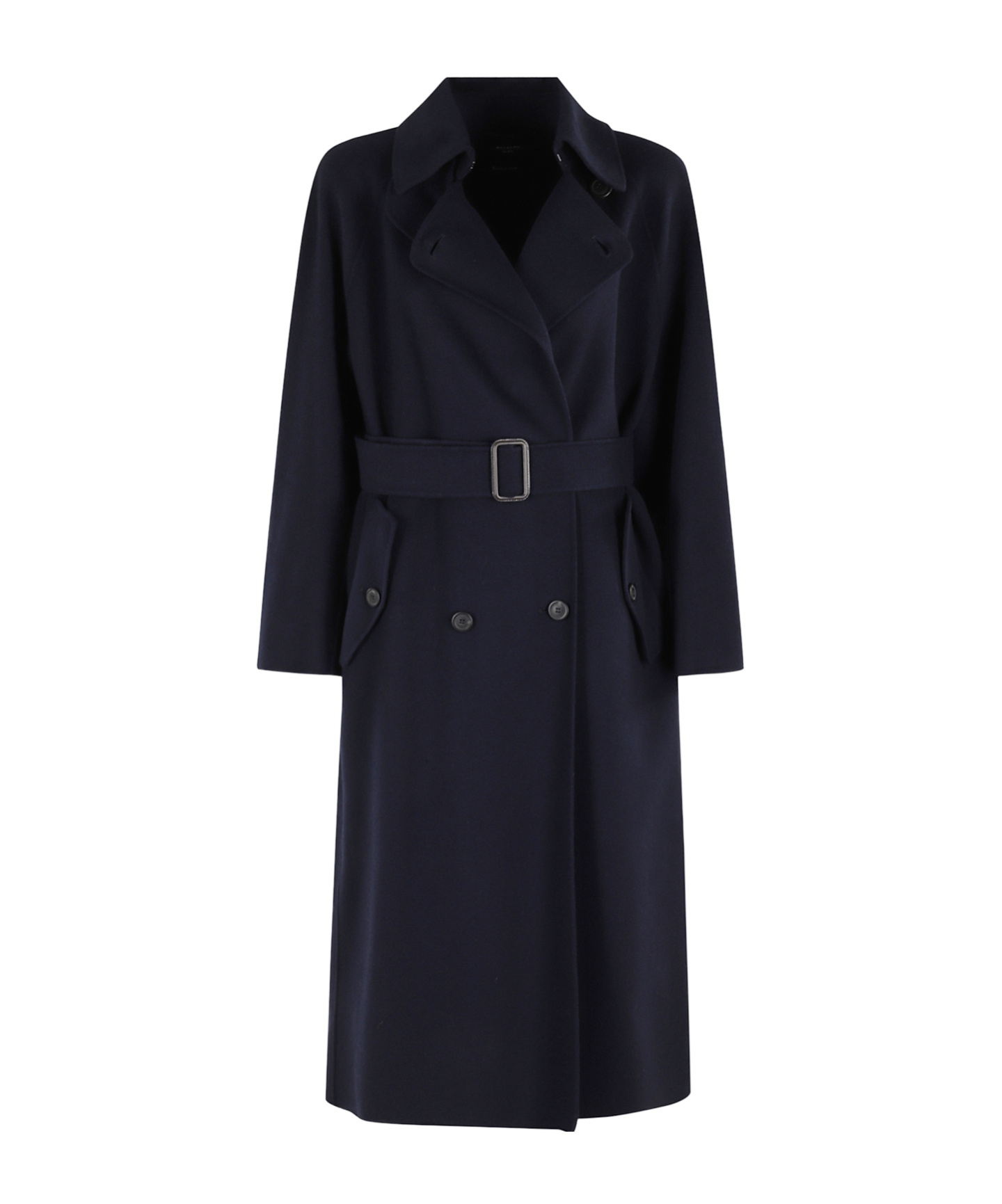 Weekend Max Mara Long-sleeved Double-breasted Coat In Black
