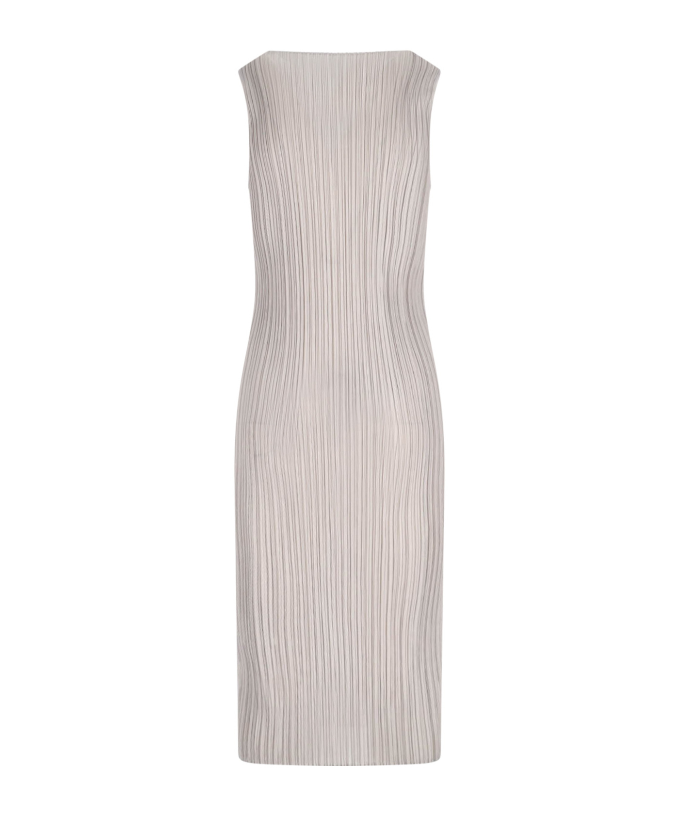 Issey Miyake Pleated Maxi Dress In Gray