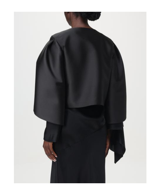 Shop Alberta Ferretti Pleated Casual Jacket In Black
