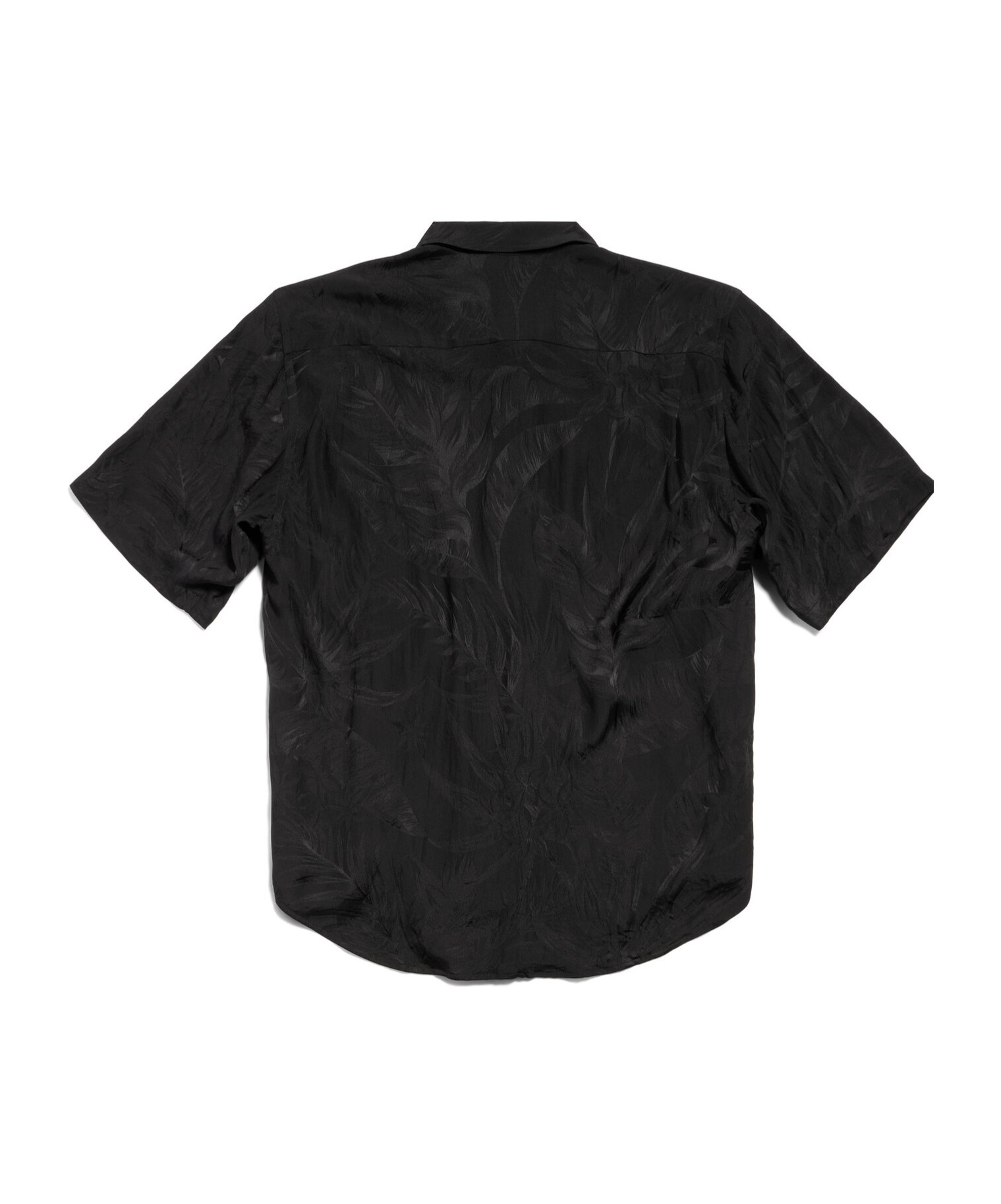 Balenciaga Men's Tropical Flowers Minimal Short Sleeve Shirt In Black