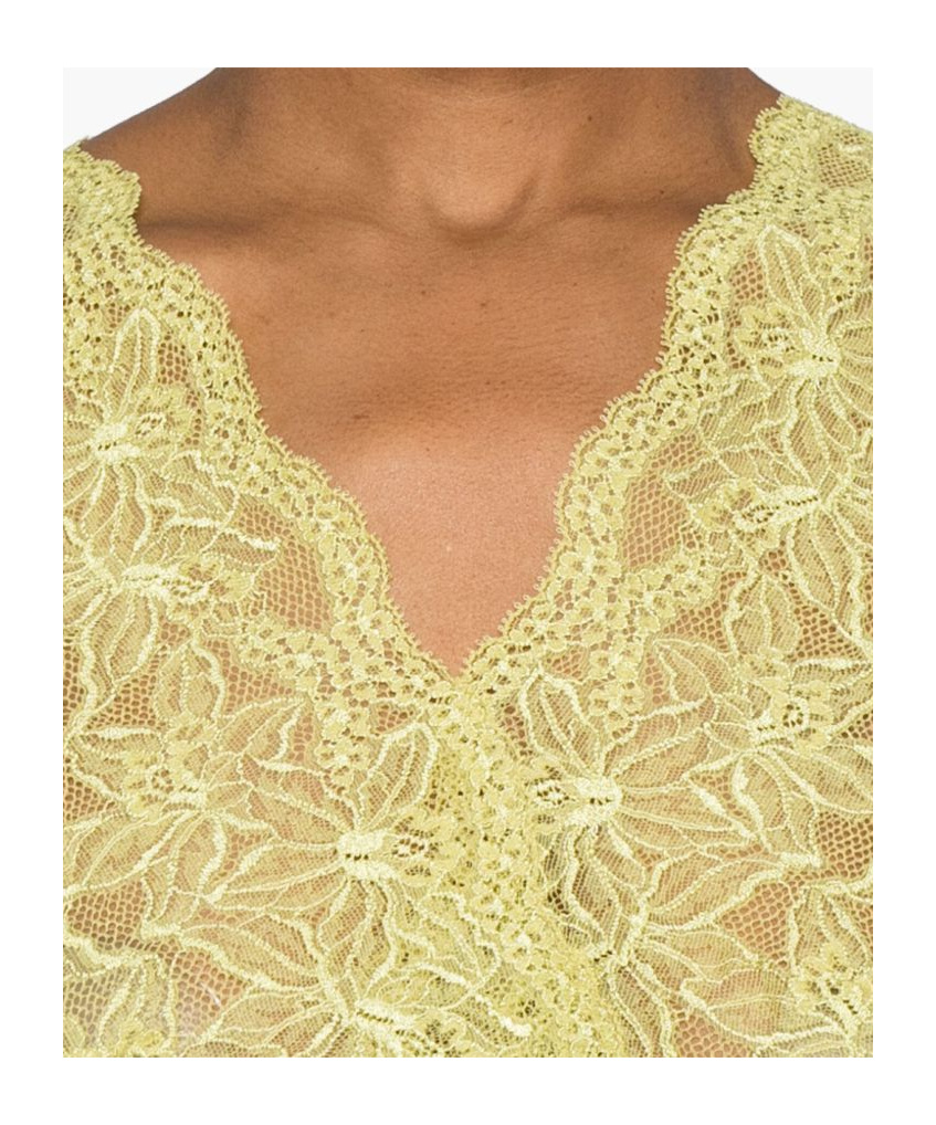Dries Van Noten Green Lace Crop Top