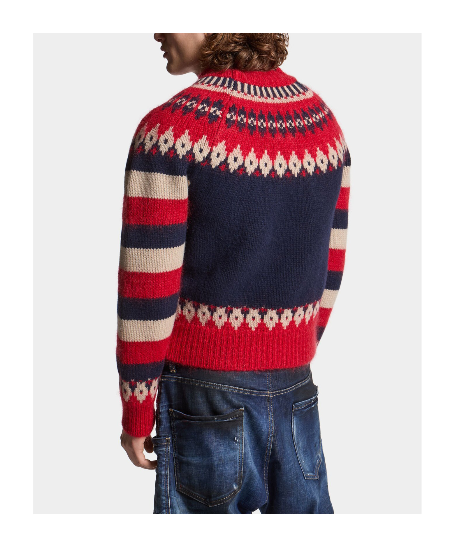 Dsquared2 Intarsia-knit Design Jumper In Black