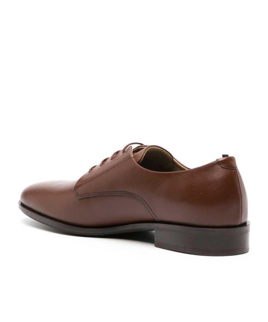 Hugo Boss 30mm Leather Derby Shoes In Brown